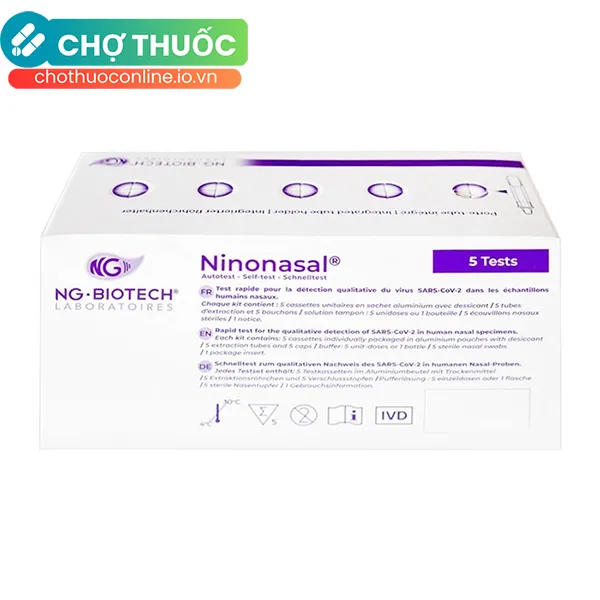 Bộ kit test nhanh Covid-19 Ninonasal 5 Autotest (5 bộ kit)