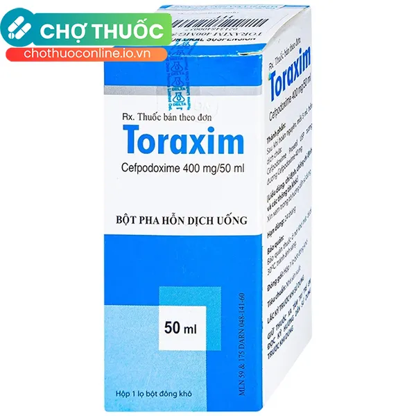 Bột pha hỗn dịch uống Toraxim 400mg/50ml Deltapharm điều trị các chứng nhiễm khuẩn (50ml)