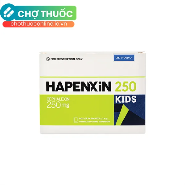 Cốm Hapenxin Kids 250 DHG điều trị nhiễm khuẩn (24 gói)