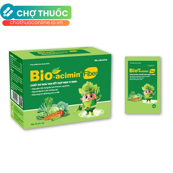 Cốm vi sinh Bio-acimin Fiber Meracine bổ sung chất sơ hòa tan, giảm tình trạng táo bón (30 gói)