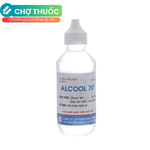 Cồn Alcool 70 độ OPC hỗ trợ sát trùng ngoài da, tiệt trùng dụng cụ (60ml)