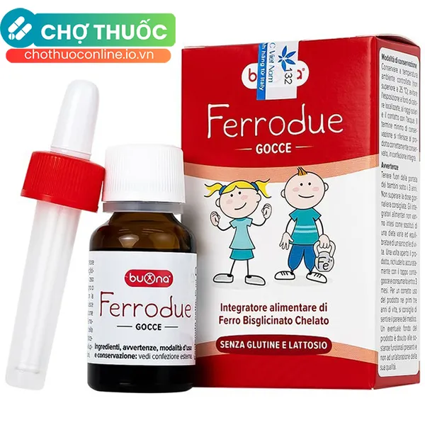 Dung dịch Ferrodue Buona bổ sung sắt cho cơ thể, giảm nguy cơ thiếu máu (15ml)