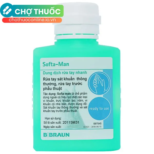 Dung dịch rửa tay nhanh Softa-Man sát khuẩn chai 100ml