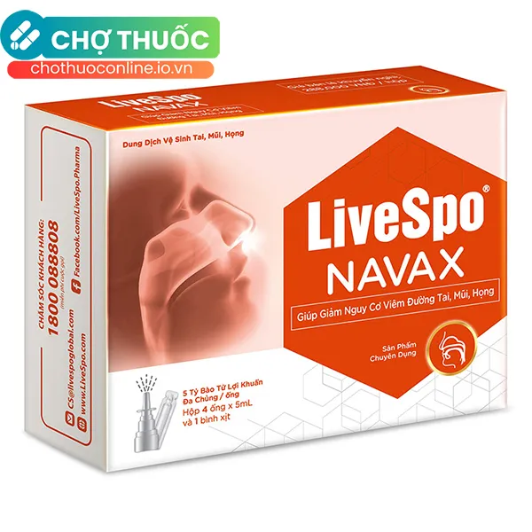 Dung dịch vệ sinh tai mũi họng LiveSpo Navax (8 ống)