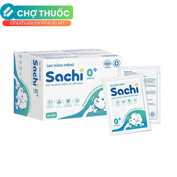Gạc răng miệng Sachi vệ sinh khoang miệng cho bé 0+ (Hộp 30 gói)