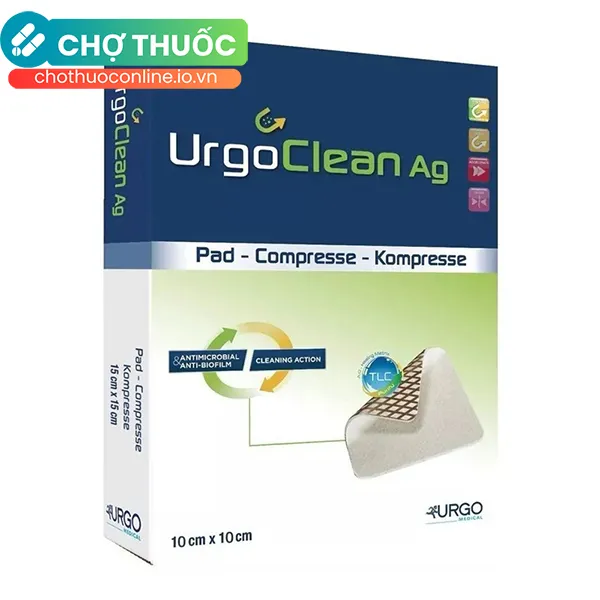 Gạc UrgoClean 10cm x10cm thấm hút và loại bỏ mảnh hoại tử (10 miếng)