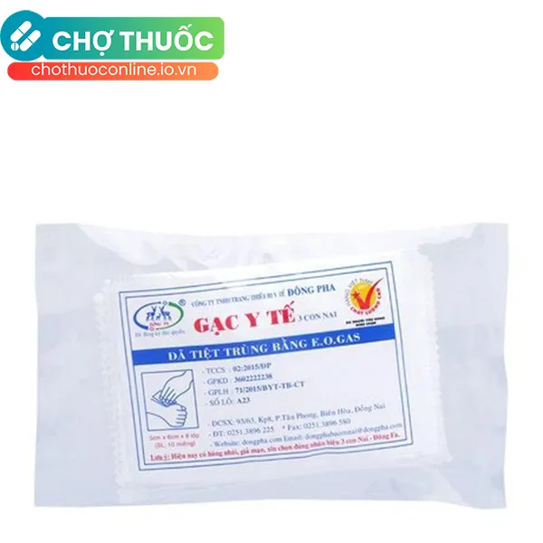 Gạc y tế tiệt trùng Đông Pha 5cm x 6cm (10 miếng)