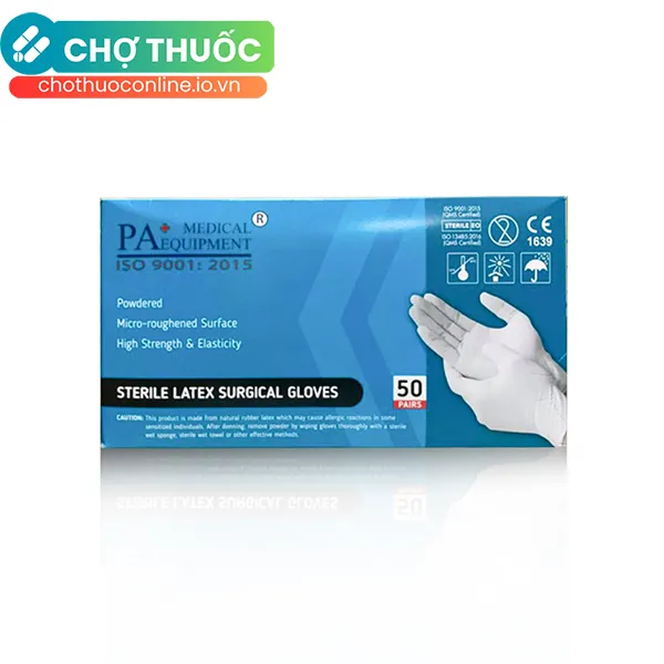 Găng tay phẫu thuật tiệt trùng PA + 7.5 (50 đôi)