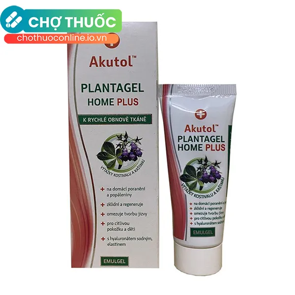 Gel Akutol plantagel home plus hỗ trợ liền vết thương và ngăn ngừa sẹo (20g)