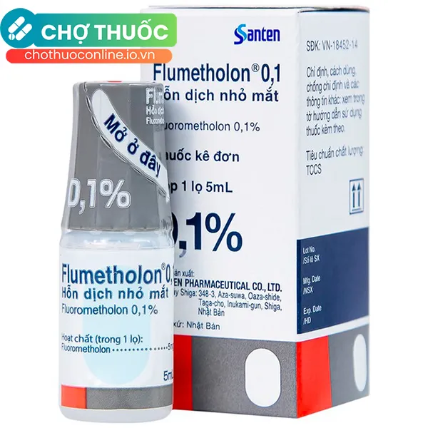 Hỗn dịch nhỏ mắt Flumetholon 0.1% hỗ trợ điều trị các bệnh viêm phía ngoài mắt (Chai 5ml)