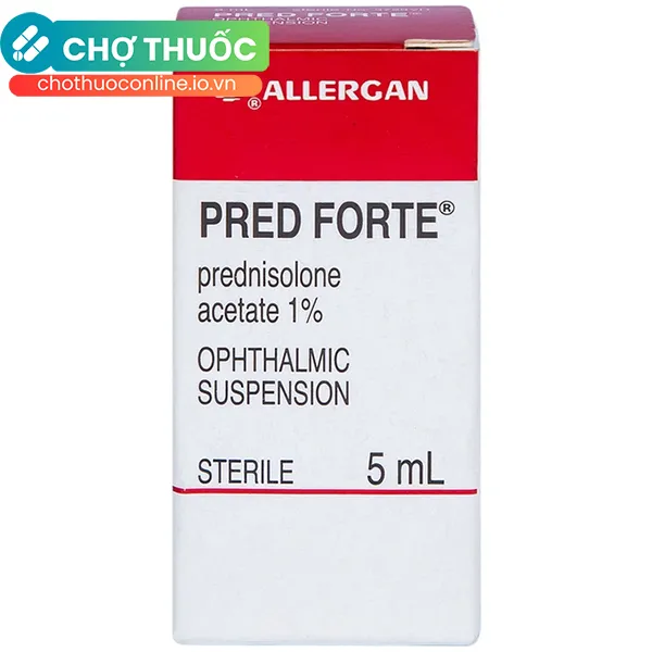 Hỗn dịch nhỏ mắt Pred Forte Allergan điều trị các chứng viêm đáp ứng với steroid (5ml)