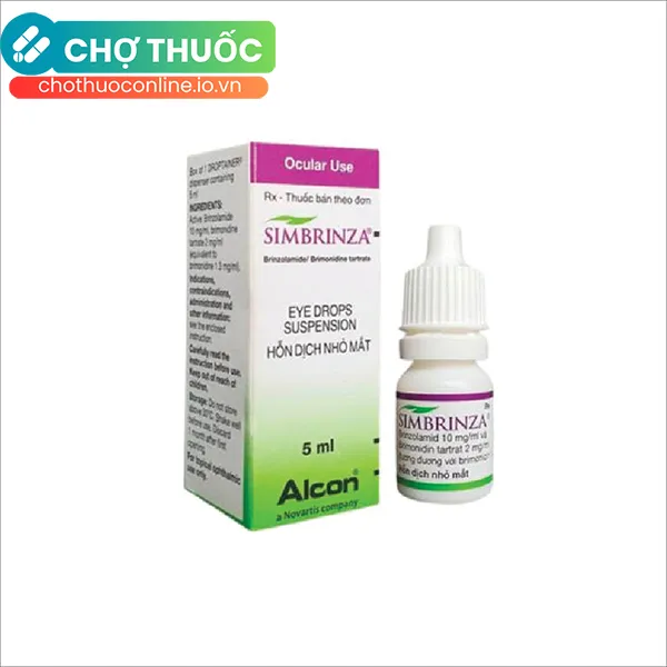 Hỗn dịch nhỏ mắt Simbrinza làm giảm áp lực nội nhãn (Chai 5ml)