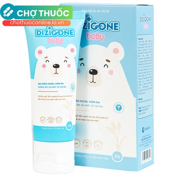Kem bôi Dizigone Baby dưỡng ẩm dịu mẩn ngứa, hăm da em bé (30g)