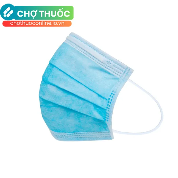 Khẩu Trang Y Tế 4 Lớp màu xanh Lọc Khuẩn Hộp 50 cái