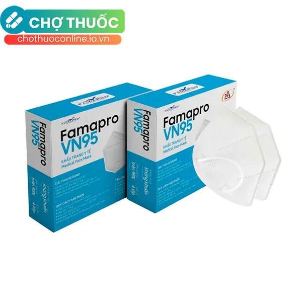 Khẩu trang y tế 5 lớp VN95 kháng khuẩn N95 Famapro (Hộp 10 cái)