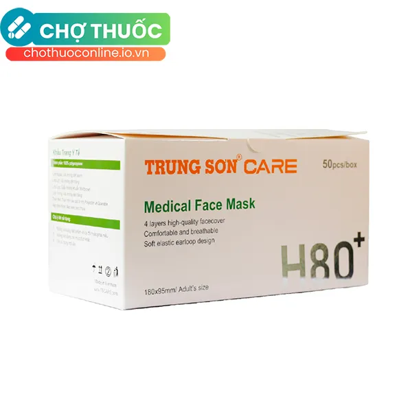 Khẩu trang y tế Trung Sơn 4D người lớn trắng (10 cái)