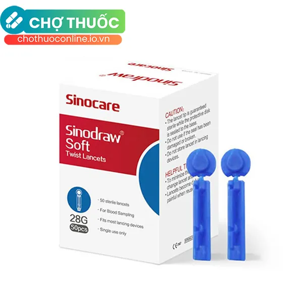 Kim lấy máu Sinocare Sinodraw Soft 28G (Hộp 50 que)