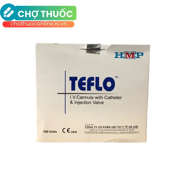 Kim luồn 18G TEFLO giúp hạn chế lệch vỡ vein khi dẫn truyền dịch (100 cái)