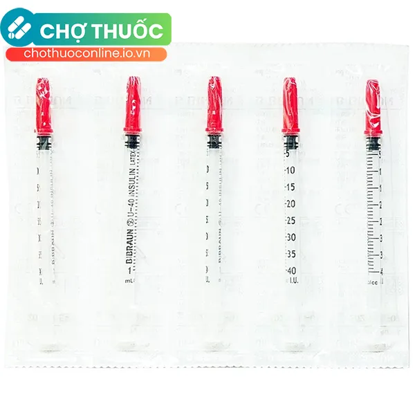 Kim tiêm tiểu đường B.Braun Omnican 1ml/40 I.U màu đỏ dùng cho người tiểu đường (100 cái)