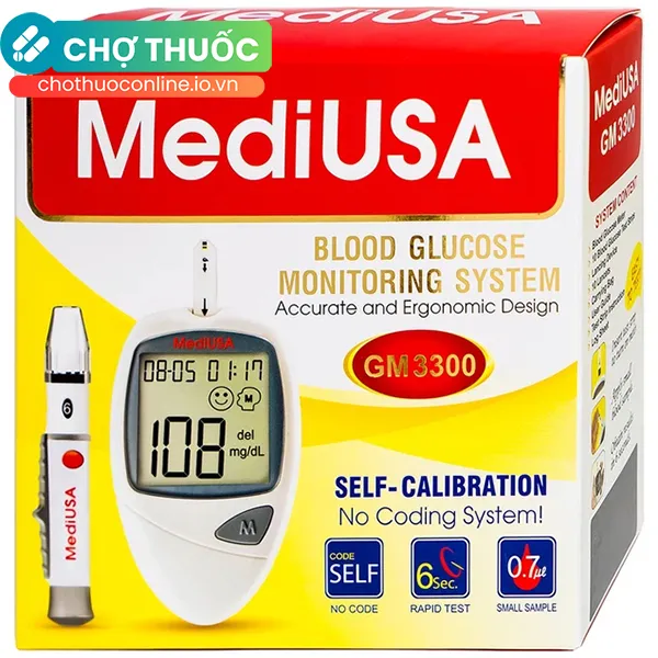 Máy đo đường huyết tự động MediUSA GM3300 hỗ trợ kiểm soát đường huyết