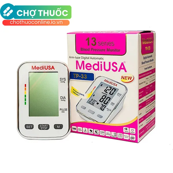 Máy đo huyết áp bắp tay tự động MediUSA TP-33 hỗ trợ đo huyết áp và nhịp tim