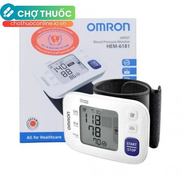 Máy đo huyết áp cổ tay tự động Omron HEM-6181 cho kết quả chính xác, đơn giản, dễ sử dụng