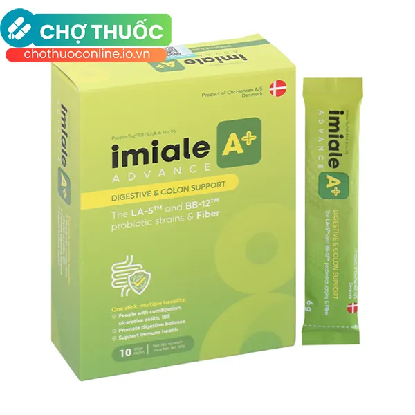 Men vi sinh Imiale A+ giảm rối loạn tiêu hóa (Hộp 10 gói x 6g)