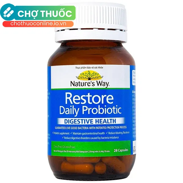 Men vi sinh Nature's Way Restore Daily Probiotic hỗ trợ hệ tiêu hóa (28 viên)