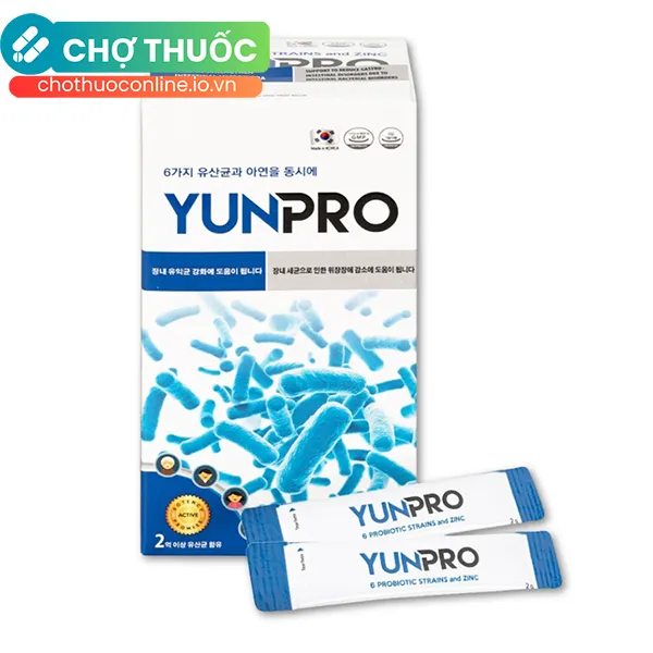 Men vi sinh Yunpro 2g DHG Pharma cân bằng hệ vi sinh đường ruột, giảm rối loạn tiêu hóa (20 gói)