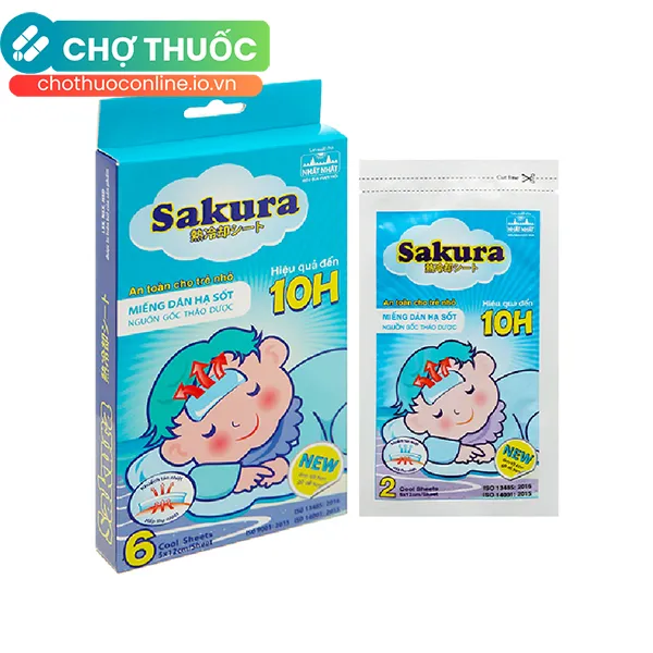Miếng dán hạ sốt Sakura Tanaphar hạ nhiệt, hạ sốt, giảm đau (3 gói)