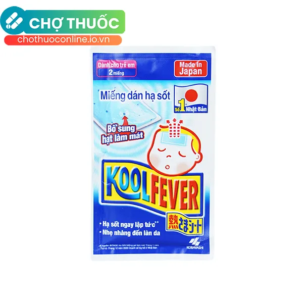 Miếng dán hạ sốt trẻ em Kool Fever (Hộp 8 gói x 2 miếng)
