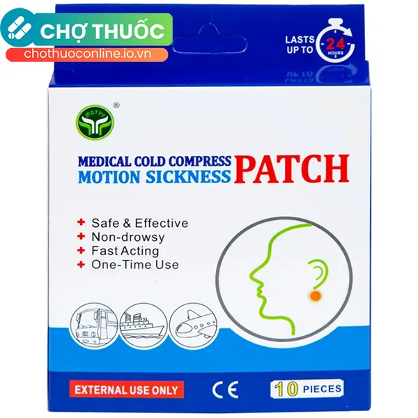 Miếng dán lạnh chống say tàu xe MDT, giảm nôn, buồn nôn (5 túi x 2 miếng)