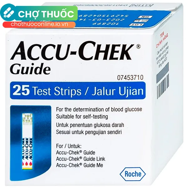 Que thử đường huyết Accu-Chek Guide theo dõi đường huyết (25 que)