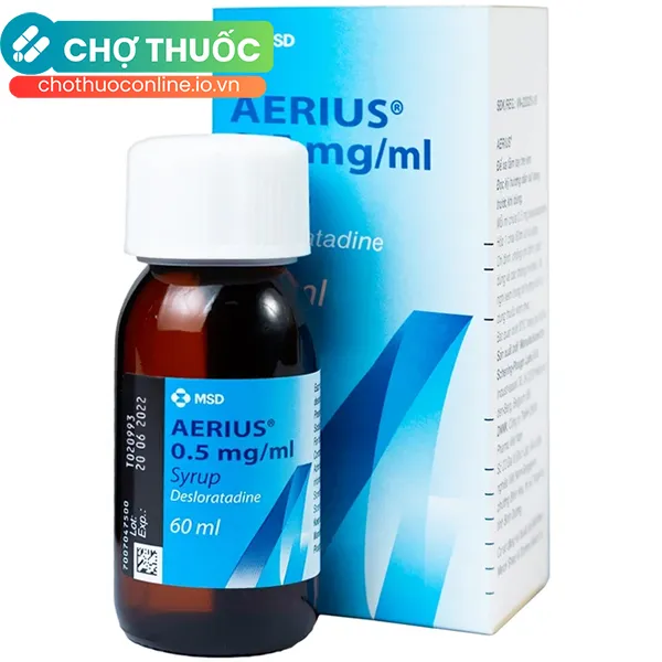 Siro Aerius 0.5 mg/ml MSD điều trị viêm mũi dị ứng (Chai 60ml)
