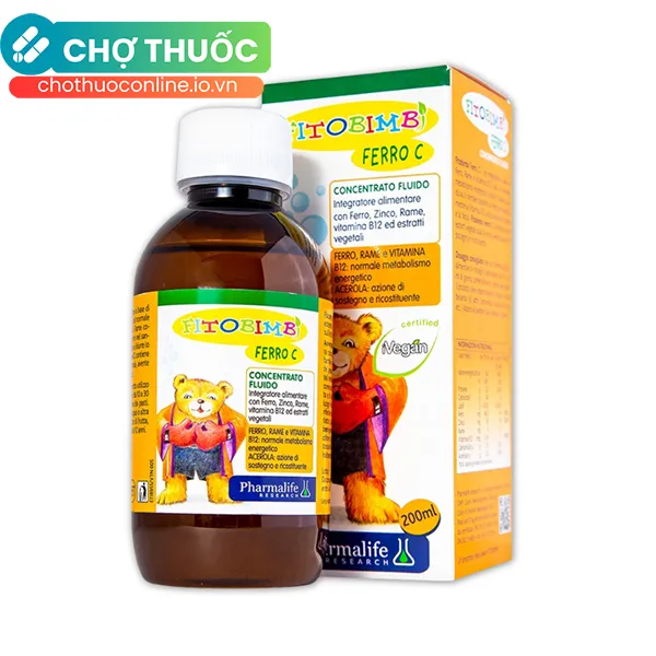 Siro Fitobimbi Ferro C Concentrato Fluido bổ sung sắt, kẽm, vitamin C cho cơ thể (200ml)