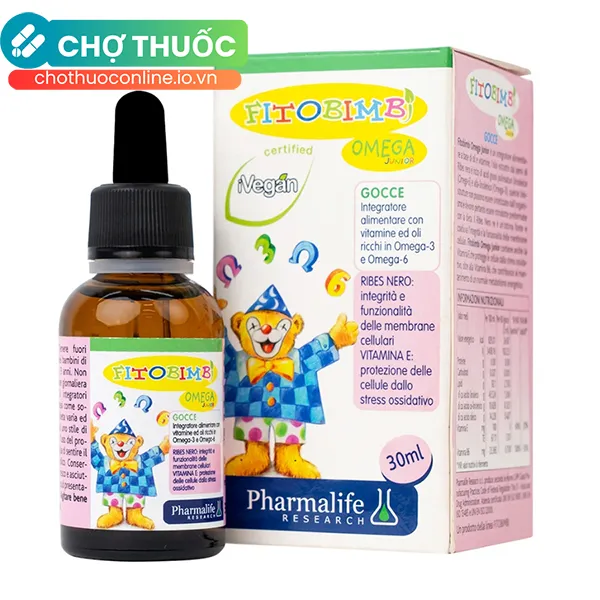Siro Fitobimbi Omega Junior Gocce Pharmalife bổ sung acid béo không no Omega-3, Omega-6 (30ml)