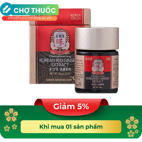 Thực phẩm bảo vệ sức khoẻ Korean Red Ginseng Extract 100g (Tinh chất hồng sâm cô đặc)