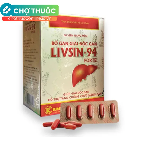 Thực phẩm bảo vệ sức khỏe Livsin-94 Forte - Thanh nhiệt, mát gan (Hộp 60 viên)