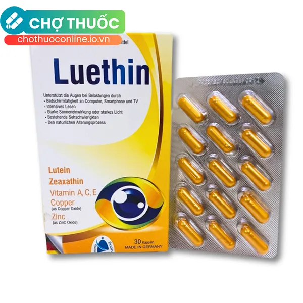 Thực phẩm bảo vệ sức khoẻ LUETHIN bổ mắt, giảm khô mắt (Hộp 30 viên)