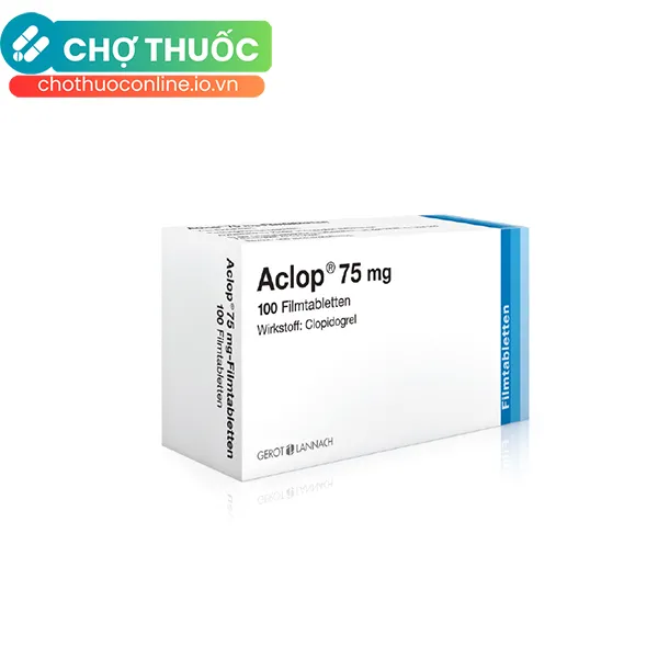 Thuốc Aclop 75mg dự phòng biến cố do huyết khối động mạch (3 vỉ x 10 viên)