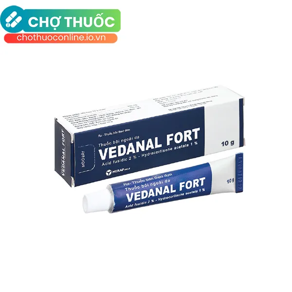 Thuốc bôi ngoài da Vedanal Fort trị viêm da dị ứng, viêm da tiếp xúc tuýp 10g