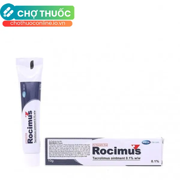 Thuốc bôi Rocimus 0.1% điều trị chàm da, viêm da tiếp xúc (tuýp 10g)