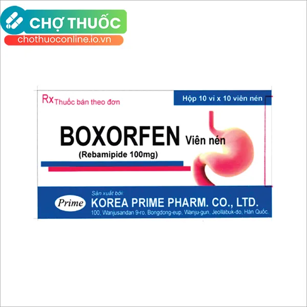 Thuốc Boxorfen điều trị loét dạ dày, viêm dạ dày (10 vỉ x 10 viên)