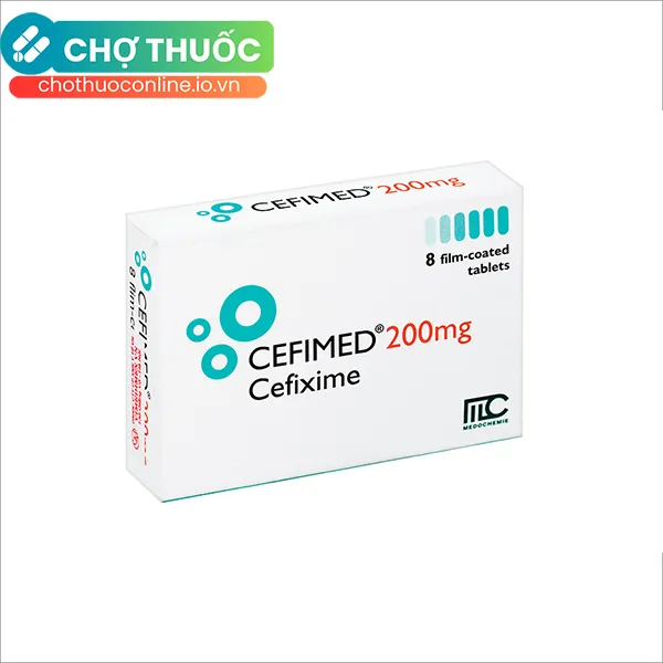 Thuốc Cefimed 200mg Điều Trị Viêm Phế Quản, Giãn Phế Quản Nhiễm Khuẩn (Hộp 2 Vỉ X 4 Viên)