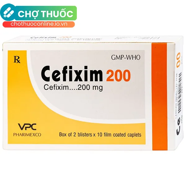 Thuốc Cefixim 200mg STADA điều trị nhiễm khuẩn, viêm thận, họng (10 viên)