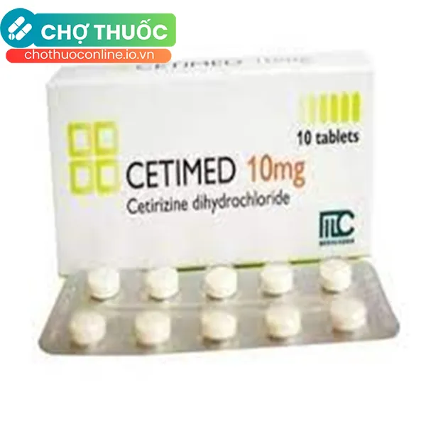 Thuốc Cetimed 10mg điều trị viêm mũi dị ứng, mề đay (10 viên )