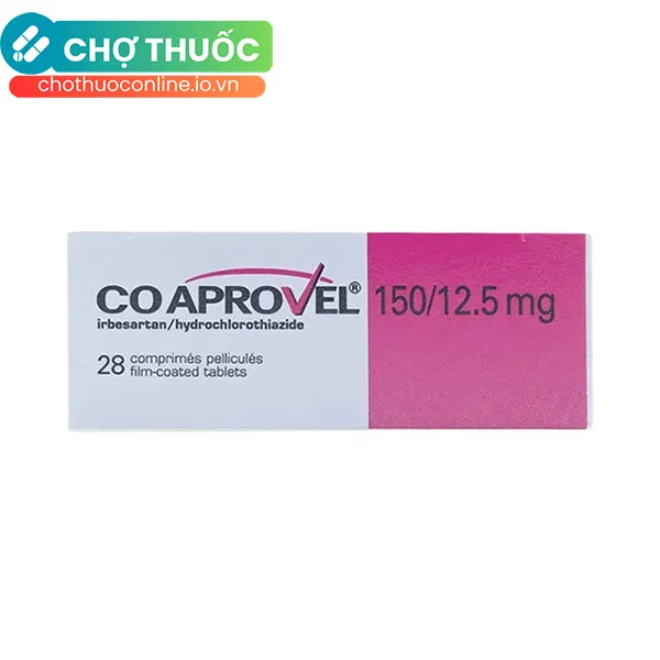 Thuốc Coaprovel 150mg/12.5mg điều trị tăng huyết áp nguyên phát (2 vỉ x 14 viên)