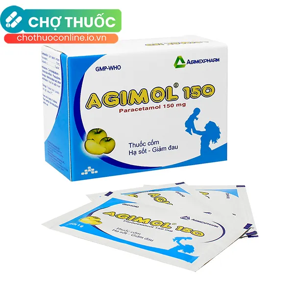 Thuốc cốm Agimol 150 giảm đau, hạ sốt (30 gói x 1g)