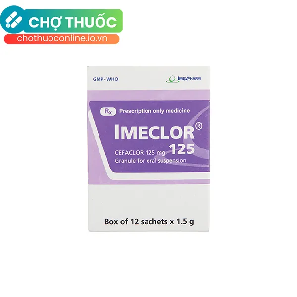 Thuốc cốm Imeclor 125 Imexpharm điều trị nhiễm khuẩn đường hô hấp, đường tiết niệu (12 gói)