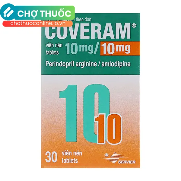 Thuốc Coveram 10mg/10mg điều trị tăng huyết áp, mạch vành (lọ 30 viên)